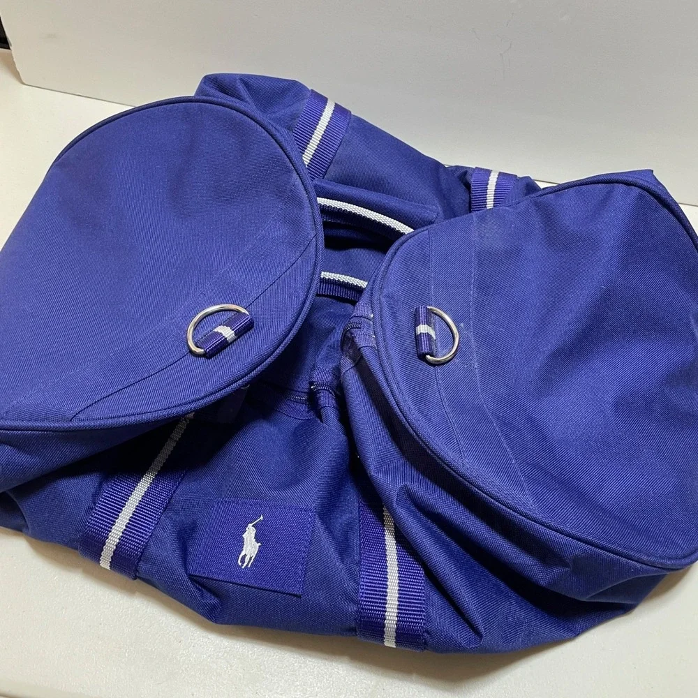 Ralph Lauren Polo Cavas Blue Duffle Bag 23 x 12 Handle and Shoulder Strap